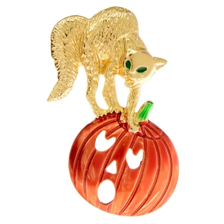 Broche chat / citrouille