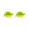 Small green leaves stud earrings - silver platedEarrings