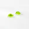 Small green leaves stud earrings - silver platedEarrings