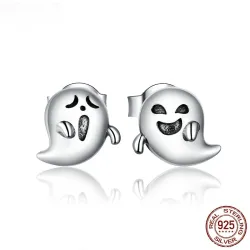 Boucles d'oreilles petit diable / fantôme - argent sterling 925