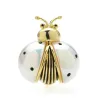 Broche coccinelle blanche / dorée
