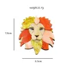 Colorful lion's head - acrylic broochBrooches