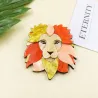 Colorful lion's head - acrylic broochBrooches