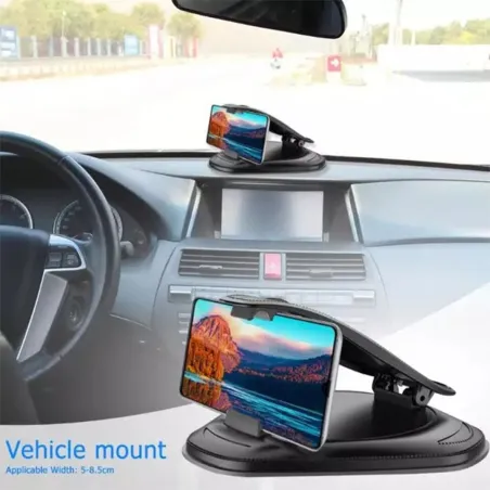 Support universel pour téléphone de voiture - support de tableau de bord - rotatif - base collante