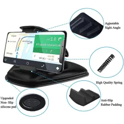 Support universel pour téléphone de voiture - support de tableau de bord - rotatif - base collante