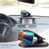 Support universel pour téléphone de voiture - support de tableau de bord - rotatif - base collante