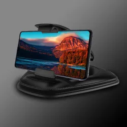 Support universel pour téléphone de voiture - support de tableau de bord - rotatif - base collante