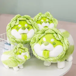 Chien chou vert - oreiller moelleux - jouet