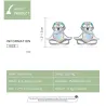 Paresseux avec coeur d'opale - Boucles d'oreilles en argent sterling 925