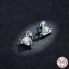 Sloth with opal heart - 925 sterling silver earringsEarrings