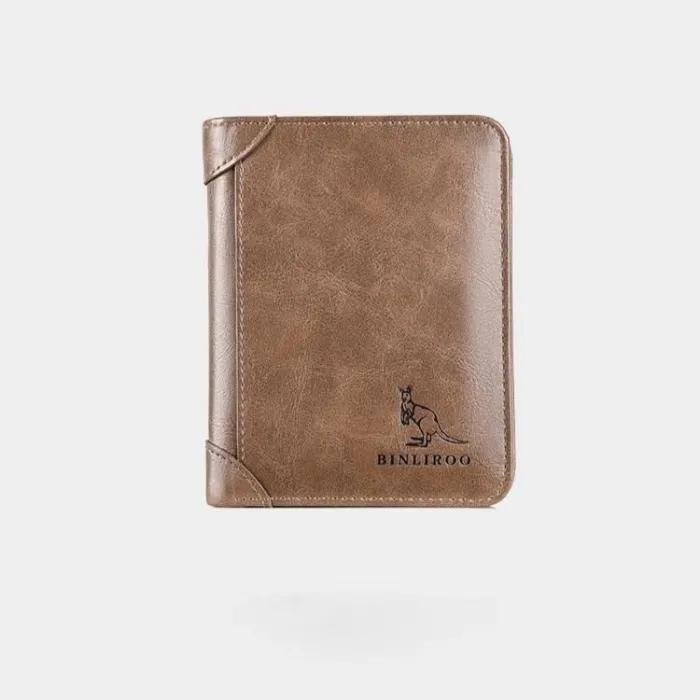 Portefeuille à la mode - porte-cartes de crédit - antivol RFID - pliable - cuir véritable