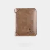 Portefeuille à la mode - porte-cartes de crédit - antivol RFID - pliable - cuir véritable