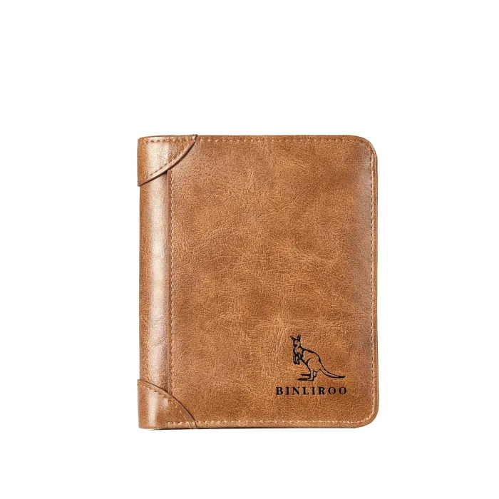 Portefeuille à la mode - porte-cartes de crédit - antivol RFID - pliable - cuir véritable