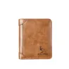 Portefeuille à la mode - porte-cartes de crédit - antivol RFID - pliable - cuir véritable
