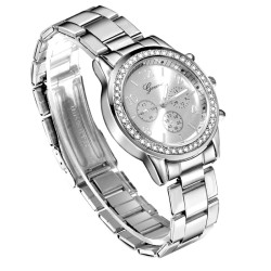 GENEVA - montre de luxe en acier inoxydable - avec strass / bracelet
