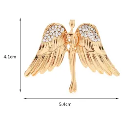 Broche ange grandes ailes - avec cristaux