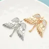 Broche ange grandes ailes - avec cristaux