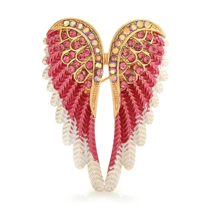 Broche ailes d'ange en cristal