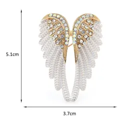 Broche ailes d'ange en cristal