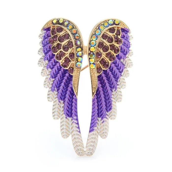 Broche ailes d'ange en cristal