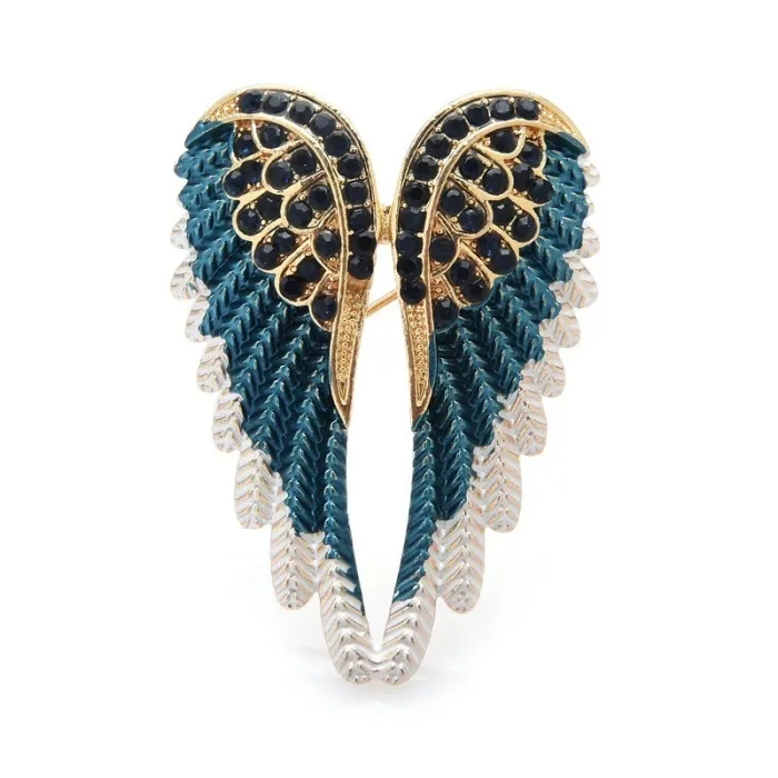 Broche ailes d'ange en cristal