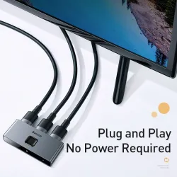 Baseus - Sélecteur 4K HD - adaptateur bidirectionnel - répartiteur - convertisseur - pour PS4 TV Box PC