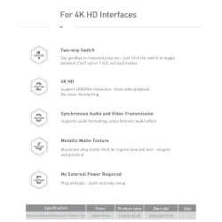 Baseus - Sélecteur 4K HD - adaptateur bidirectionnel - répartiteur - convertisseur - pour PS4 TV Box PC