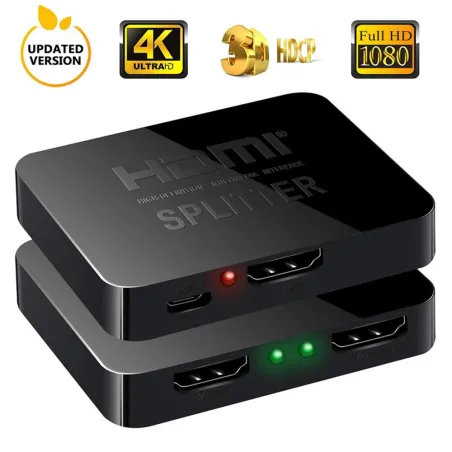 4K HDMI splitter - full HD - 1080P - 1 in 2 out amplifier - dual display - for HDTV DVD PS3 XboxHDMI switchers