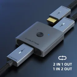 Splitter HDMI 4K - 60Hz - Adaptateur 1x2/2x1 - Convertisseur 2 en 1
