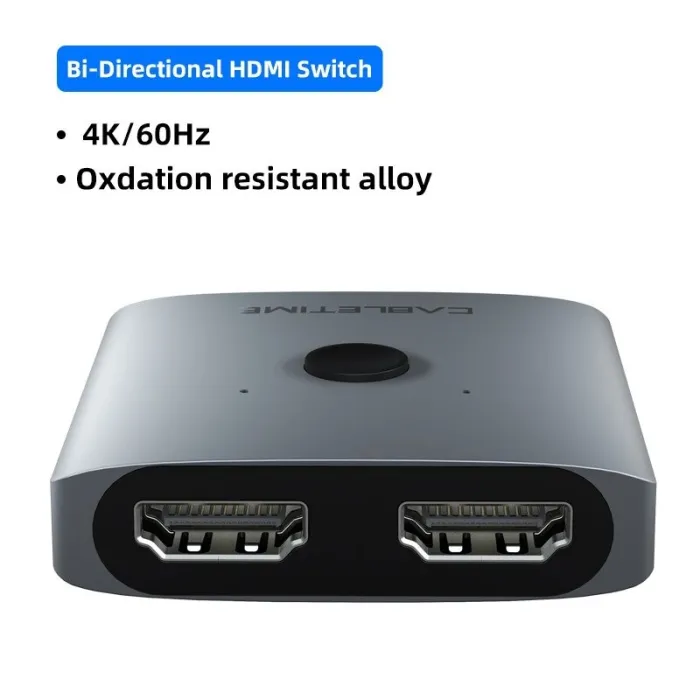 Splitter HDMI 4K - 60Hz - Adaptateur 1x2/2x1 - Convertisseur 2 en 1