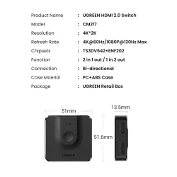 UGREEN - HDMI 2.1 splitter switch - 2 in 1 switcher - 4K - 8KHDMI switchers
