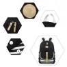 Striped canvas backpack - schoolbag - 3 pieces setBags