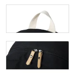 Striped canvas backpack - schoolbag - 3 pieces setBags