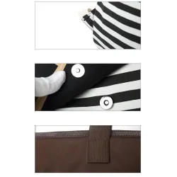 Striped canvas backpack - schoolbag - 3 pieces setBags