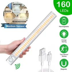 Lampe de placard à LED - avec détecteur de mouvement - lampe intelligente USB - veilleuse sans fil - bande magnétique