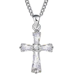 Pendentif en forme de croix en cristal - avec collier