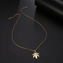 Maple leaf pendant - stainless steel necklaceNecklaces