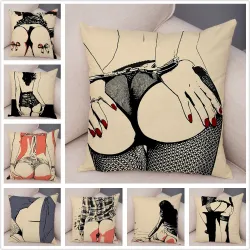 Housse de coussin déco - fille sexy - 45*45 cm