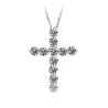 Pendentif croix cristal blanc - avec collier