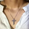 Pendentif croix cristal blanc - avec collier