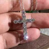 Pendentif croix cristal blanc - avec collier