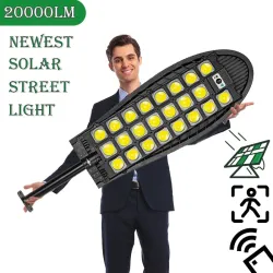 20000LM - lampadaire super lumineux - projecteur solaire - détecteur de mouvement - télécommande - LED - étanche