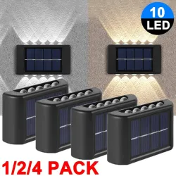 Lampe solaire LED - applique murale d'extérieur - étanche - éclairage haut / bas
