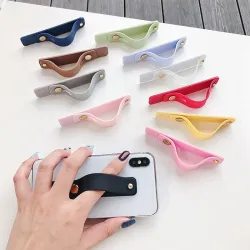 Support de téléphone universel - bracelet en silicone - poignée pour anneau de doigt - autocollant