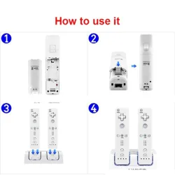 Wii Controller dual USB charger with 2x 2800mAh batteriesWii & Wii U