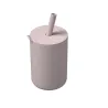 Gobelet en silicone pour enfants - eau froide / chaude - avec paille - étanche - sans BPA - couleur unie