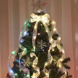 Ruban LED brodé - Décoration sapin de Noël - à piles