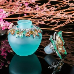Flacon à parfum vintage en verre - papillon cristal - 30ml