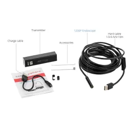 Mini caméra endoscope - WiFi - LED - micro USB - IOS Android - étanche IP68