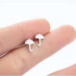 Boucles d'oreilles petit parapluie - acier inoxydable